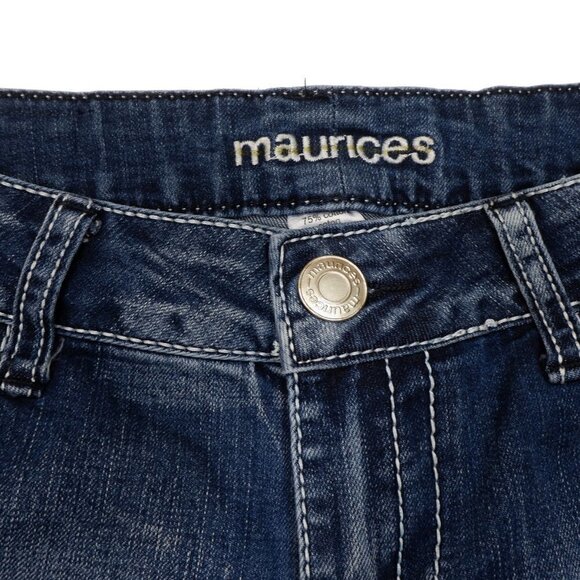 Maurices Jeans Junior Womens 3/4 Bootcut Embellished Blue Denim Stretch 26 x 31 - Picture 10 of 10
